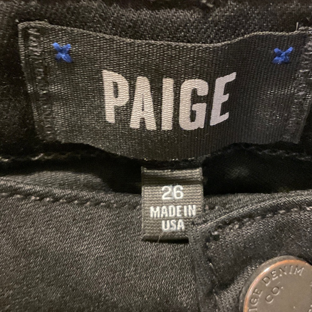 PAIGE Classic Black Denim Jeans - Picture 2 of 4